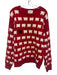 Warm & Wonderful Size XXL Red, White, Black Wool Ribbed Collar Sheep Sweater Red, White, Black / XXL