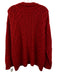 Vince Size XL Red Wool Blend Cable Knit Marled Ribbed Trim V Neck Sweater Red / XL