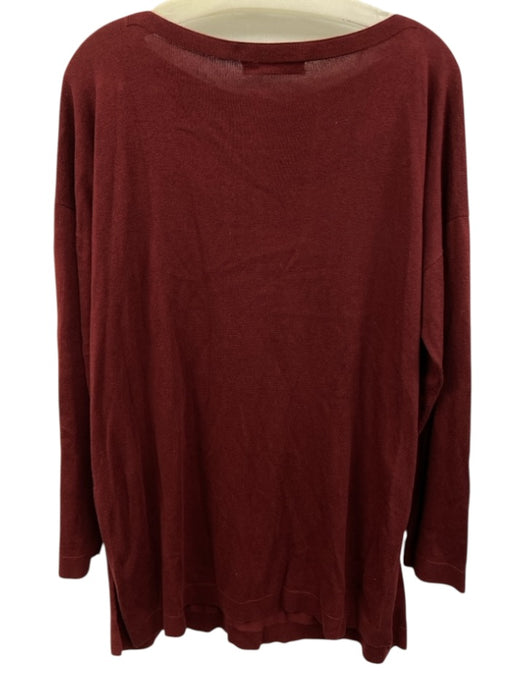Peruvian Connection Size XL Burgundy Red Pima Cotton Blend Tunic Sweater Burgundy Red / XL