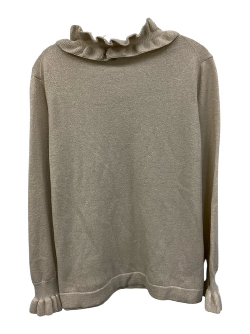 Tuckernuck Size XXL Cream & Silver Wool Blend Metallic Thread Sweater Cream & Silver / XXL