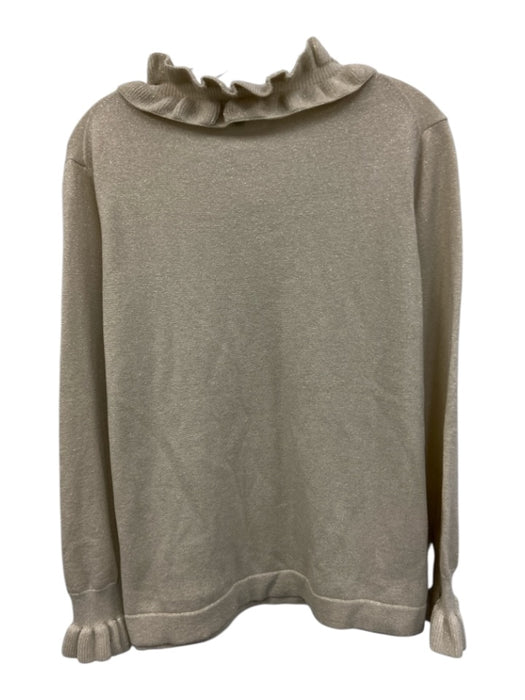Tuckernuck Size XXL Cream & Silver Wool Blend Metallic Thread Sweater Cream & Silver / XXL
