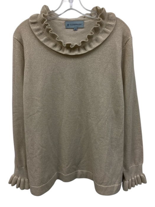 Tuckernuck Size XXL Cream & Silver Wool Blend Metallic Thread Sweater Cream & Silver / XXL