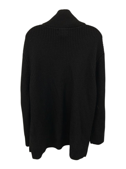 Tuckernuck Size XXL Black Wool Cable Knit Mock Neck Quarter Zip Sweater Black / XXL