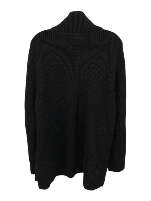 Tuckernuck Size XXL Black Wool Cable Knit Mock Neck Quarter Zip Sweater Black / XXL