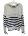 Tuckernuck Size XXL White & Navy Blue Cotton Open Knit Stripe Collar Sweater White & Navy Blue / XXL