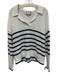 Tuckernuck Size XXL White & Navy Blue Cotton Open Knit Stripe Collar Sweater White & Navy Blue / XXL