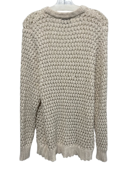 Tuckernuck Size XXL Cream & Silver Cotton Blend Metallic Thread V Neck Cardigan Cream & Silver / XXL
