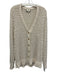 Tuckernuck Size XXL Cream & Silver Cotton Blend Metallic Thread V Neck Cardigan Cream & Silver / XXL