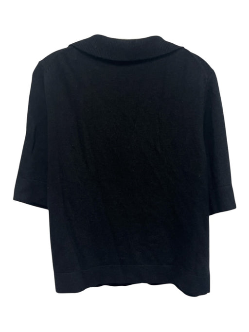Tuckernuck Size XXL Black Polyester & Wool Blend Ribbed Trim Collar Sweater Black / XXL
