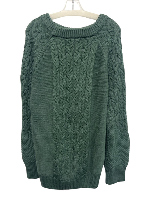 Tuckernuck Size XXL Green Wool Cable Knit Ribbed Trim Sweater Green / XXL