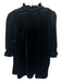 Pomander Place Size XXL Black Polyester Blend Velvet Quarter Button Top Black / XXL