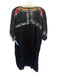 Johnny Was Size XL Black, Blue, Multi Cupra Rayon Embroidered Floral Tunic Top Black, Blue, Multi / XL