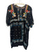 Johnny Was Size XL Black, Blue, Multi Cupra Rayon Embroidered Floral Tunic Top Black, Blue, Multi / XL