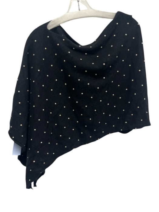 In Cashmere Size One Size Black Wool & Cashmere Faux Pearl Poncho Sweater Black / One Size