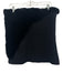 Lafayette 148 Black Wool & Cashmere Rabbit Fur Fabric Block Tube scarf Black / One Size