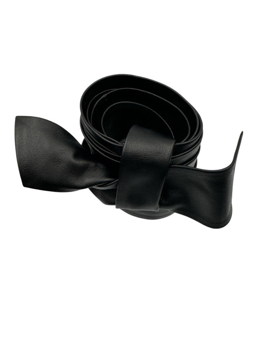 Black Leather Wrap Obi Belts Black / One Size