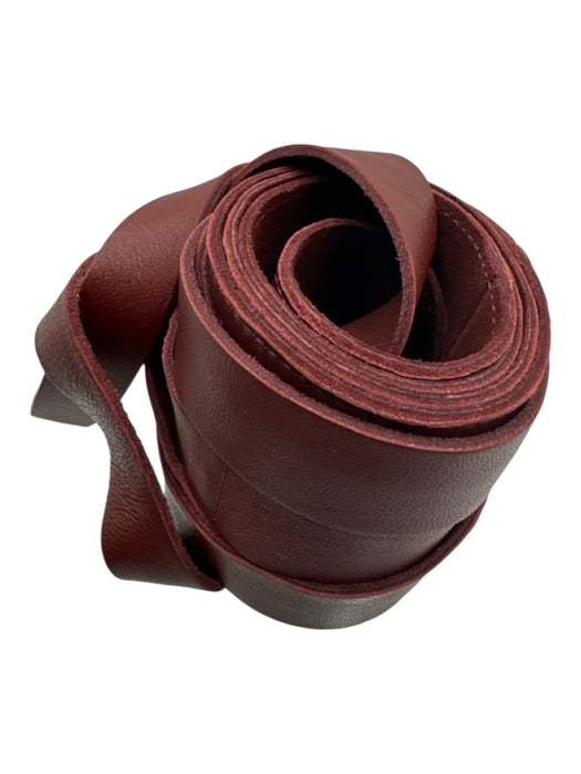 Bordeaux Red Leather Wrap Obi Belts Bordeaux Red / One Size