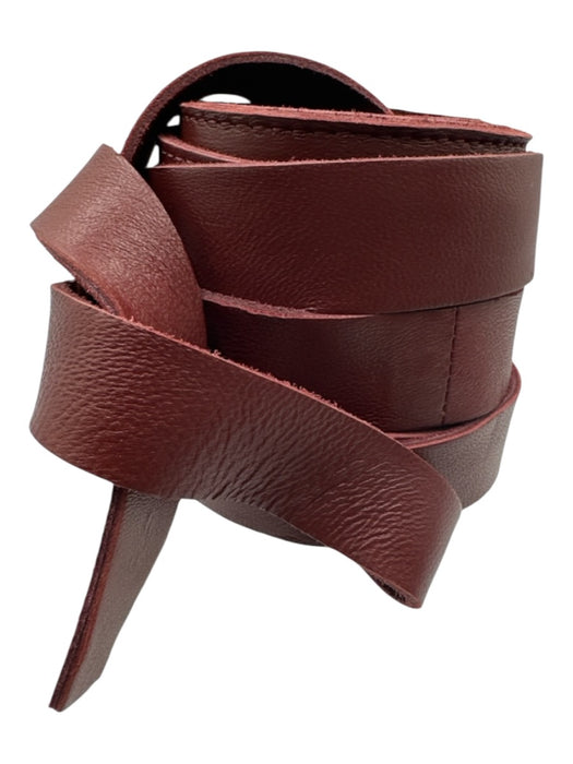Bordeaux Red Leather Wrap Obi Belts Bordeaux Red / One Size