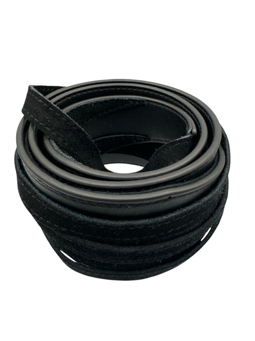 Peruvian Connection Black Leather Wrap Obi Belts Black / L/XL