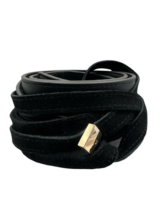 Peruvian Connection Black Leather Wrap Obi Belts Black / L/XL
