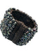 SOMS TH Purple & Brown Pearl Woven Thread Cluster open cuff Bracelet Purple & Brown