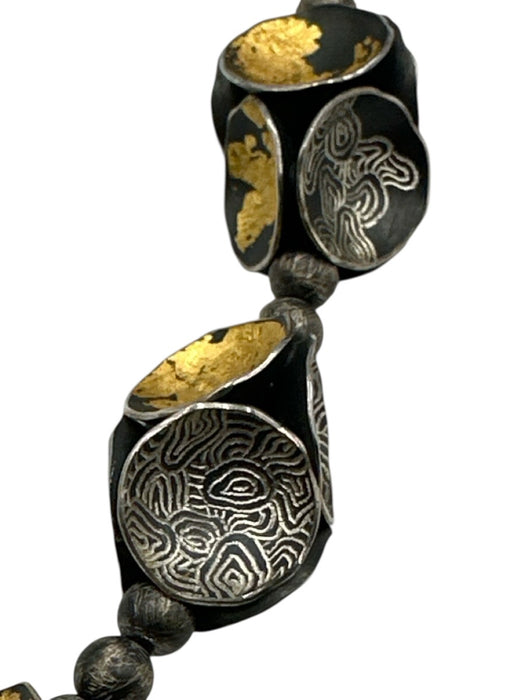 So Young Park Studios Gunmetal, White, Gold Oxidized Silver Pearl Necklace Gunmetal, White, Gold