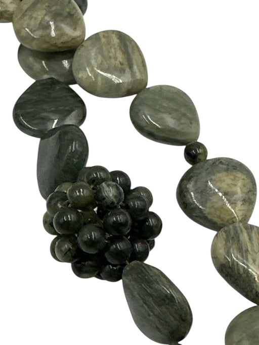 Green Agate Cluster Beads Wrap Around Lariat Necklace Green