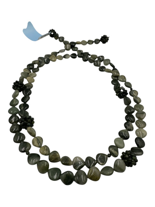 Green Agate Cluster Beads Wrap Around Lariat Necklace Green