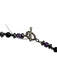 White, Purple & Black Pearl 925 Silver Beaded Toggle Clasp Necklace White, Purple & Black