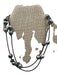 Gray & Brown Pearl Leather Cord Beaded Toggle Clasp Necklace Gray & Brown