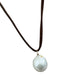 White & Brown Pearl Suede Cord Baroque Pearl Lobster Clasp Necklace White & Brown