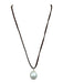 White & Brown Pearl Suede Cord Baroque Pearl Lobster Clasp Necklace White & Brown