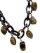 Lorren Bell Brown, Black, Gold Acetate Tigers Eye Chain Toggle Clasp Necklace Brown, Black, Gold