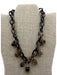 Lorren Bell Brown, Black, Gold Acetate Tigers Eye Chain Toggle Clasp Necklace Brown, Black, Gold