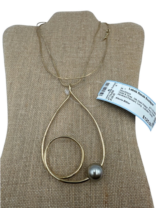 Alexis Bittar Gold & Gray 10k Gold Plated Faux Pearl Abstract Pendant Necklace Gold & Gray