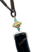 Whitney Beads Black, Brown, Gold Leather cord Acetate Horn Bead Detail Necklace Black, Brown, Gold