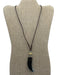Whitney Beads Black, Brown, Gold Leather cord Acetate Horn Bead Detail Necklace Black, Brown, Gold