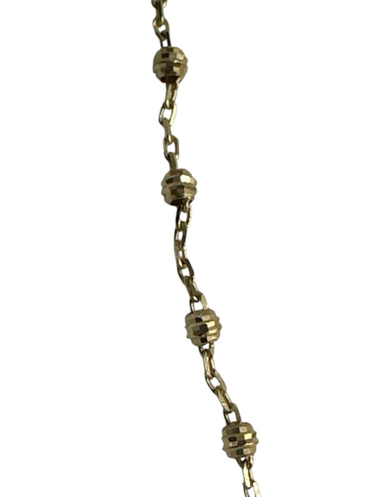 Gold 14k Gold Thin Beaded Chain Lobster Clasp Necklace Gold