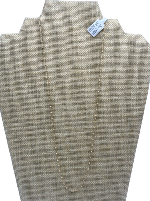 Gold 14k Gold Thin Beaded Chain Lobster Clasp Necklace Gold
