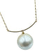 Cecile Jeanne Gold & White Metal Faux Pearl Oversized Chain Necklace Gold & White