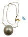 Cecile Jeanne Gold & White Metal Faux Pearl Oversized Chain Necklace Gold & White