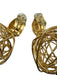 Cecile Jeanne Gold Metal Wire Sphere drop Clip On Earrings Gold