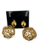 Cecile Jeanne Gold Metal Wire Sphere drop Clip On Earrings Gold