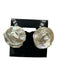 White Pearl Circle Post Back Baroque Earrings White