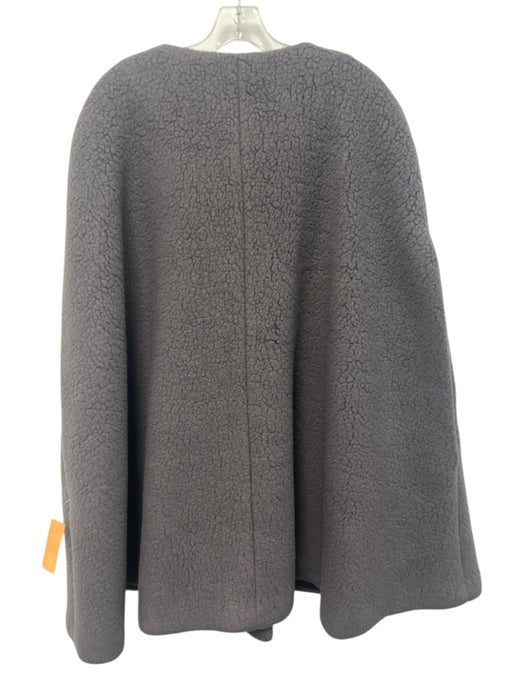 Dudley Stephens Gray Polyester Teddy Cherries Button Front Slit Sleeve Cape Gray / xl/xxl