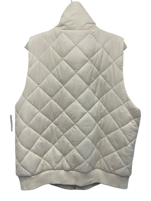 Tuckernuck Size XXXL Cream White Nylon Quilted Zip Front Puffer High Neck Vest Cream White / XXXL