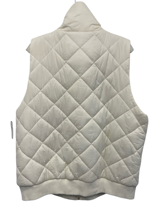 Tuckernuck Size XXXL Cream White Nylon Quilted Zip Front Puffer High Neck Vest Cream White / XXXL