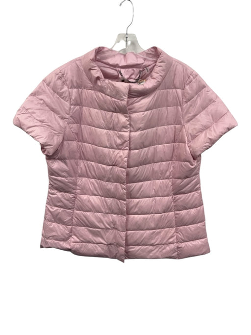 My Anorak Size XL Light Pink Nylon Quilted Zip Front Short Sleeve Puffer Jacket Light Pink / XL