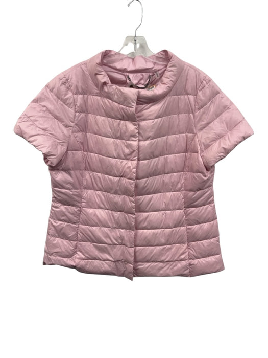 My Anorak Size XL Light Pink Nylon Quilted Zip Front Short Sleeve Puffer Jacket Light Pink / XL