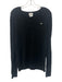 Lacoste Size 46 Black Cotton Cable Knit V Neck Ribbed Hem Pullover Sweater Black / 46